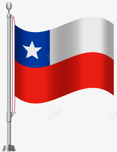 智利国旗png免抠素材_新图网 https://ixintu.com 国旗 旗帜 智利 白色 红色 蓝色