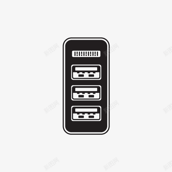 黑色手绘的USB接口png免抠素材_新图网 https://ixintu.com USB USB接口 动漫动画 卡通手绘 装饰图 黑色