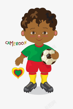 喀麦隆足球队世界杯喀麦隆队卡通人物矢量图高清图片