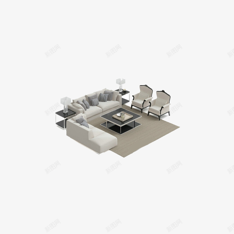 3D家居png免抠素材_新图网 https://ixintu.com 3D 家居 沙发 茶几