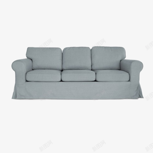 灰色皮质沙发png免抠素材_新图网 https://ixintu.com 产品实物 几何块 舒适