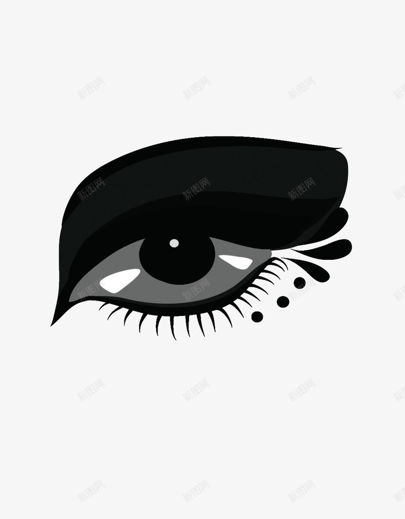 黑天鹅的眼睛png免抠素材_新图网 https://ixintu.com 夸张 眼睛 美妆 黑色