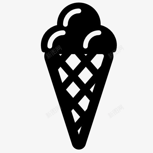 三球蛋卷冰淇凌图标png_新图网 https://ixintu.com 冰淇淋 巧克力 甜点 锥 食品