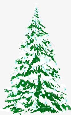 扁平手绘合成绿色的圣诞树造型素材