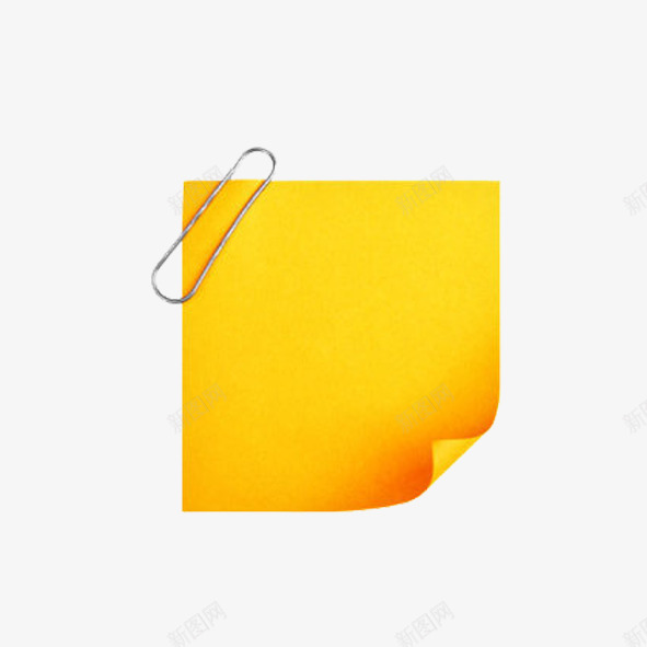 便利贴png免抠素材_新图网 https://ixintu.com 便利贴 回形针 彩色便利贴 正方形 黄色