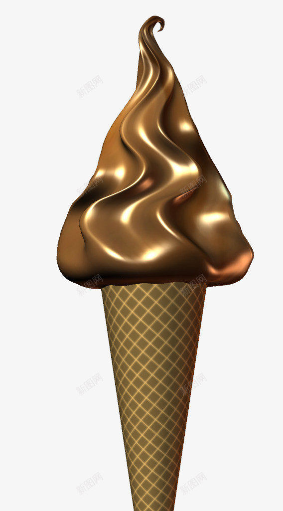 甜筒png免抠素材_新图网 https://ixintu.com 冰淇淋 巧克力味 甜品 甜点零食 甜筒