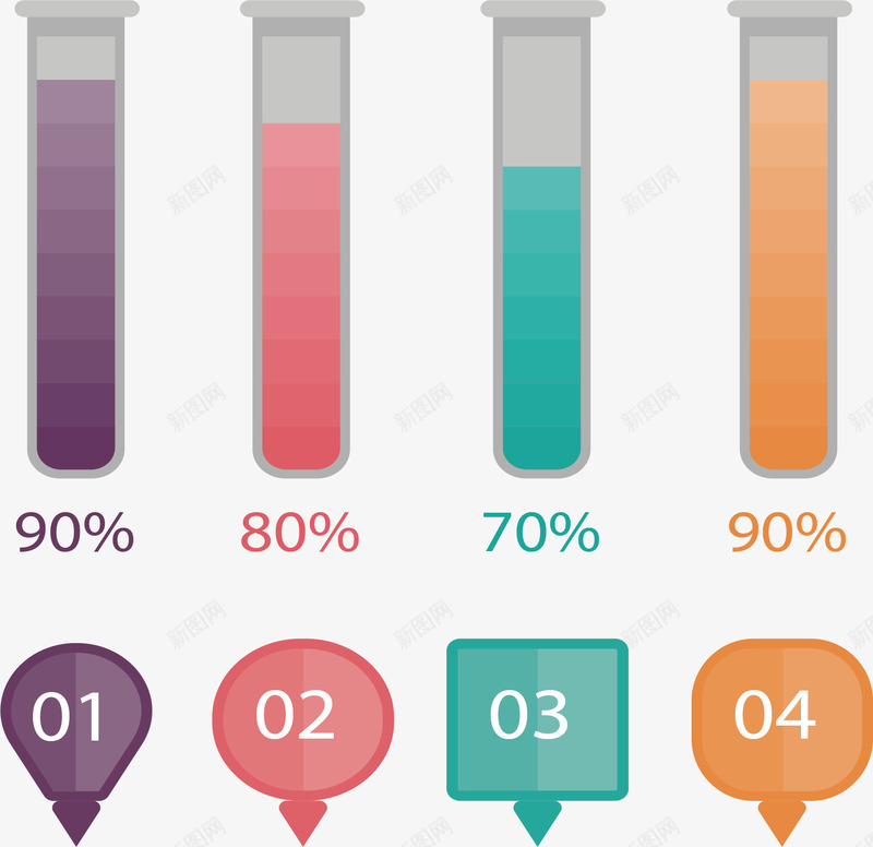 试管占比数据图png免抠素材_新图网 https://ixintu.com 信息 分类 创意结构 商务 彩色 数据图表 步骤