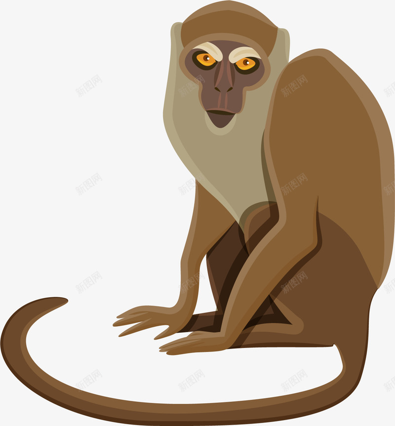 手绘卡通动物老猴子png免抠素材_新图网 https://ixintu.com 动漫 动物 动画 卡通 手绘 海报设计 猴子 老猴子