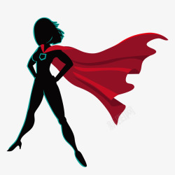 披着红布的女超人矢量图素材
