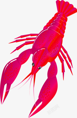 红色卡通龙虾装饰图案素材
