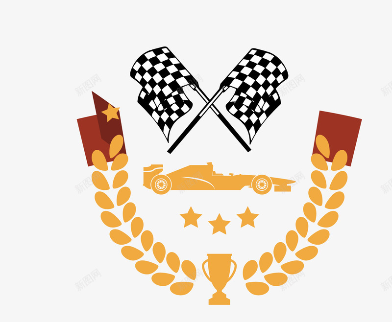 赛车旗帜标识图标png_新图网 https://ixintu.com 卡通 图案 旗帜 赛车 赛车旗帜