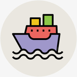 轮船矢量图标手绘轮船卡通图标高清图片