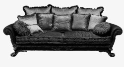 欧式黑色沙发家具素材