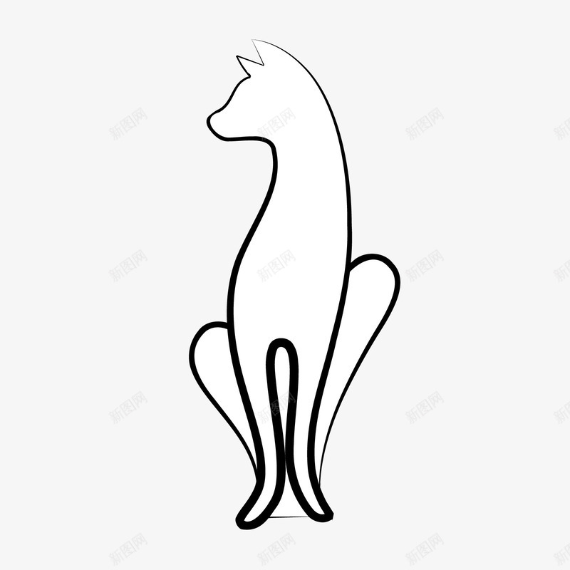动物简笔画矢量图图标ai_新图网 https://ixintu.com 创意 动漫动画 手绘 猫 简笔画 线条 矢量图
