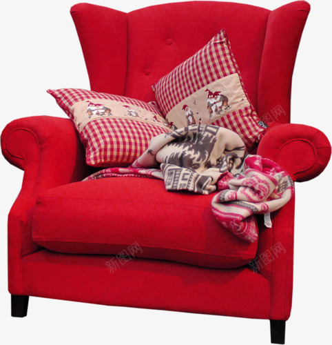 红色沙发椅子png免抠素材_新图网 https://ixintu.com 家具 沙发 红色 舒适