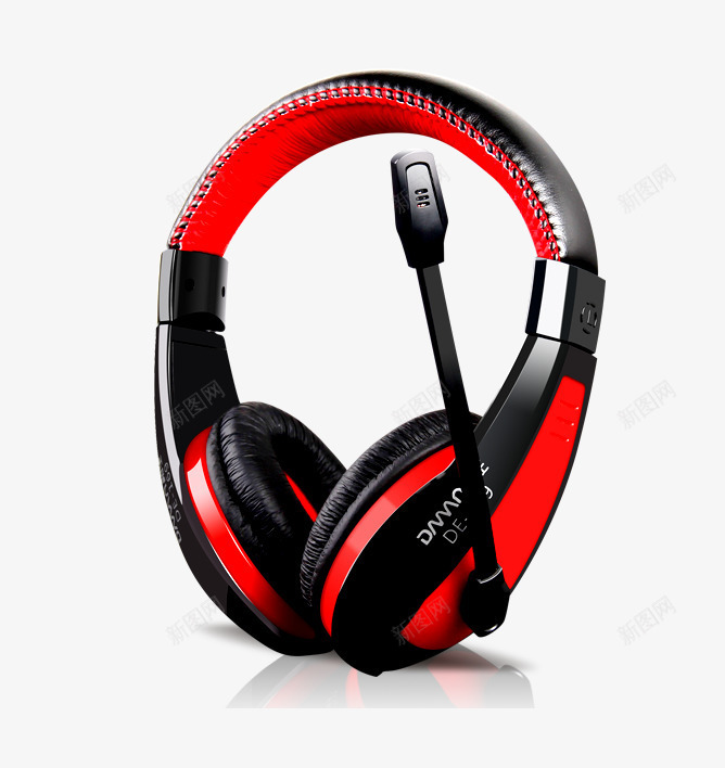 红黑色耳机png免抠素材_新图网 https://ixintu.com 产品实物 数码家电 红黑色 耳机