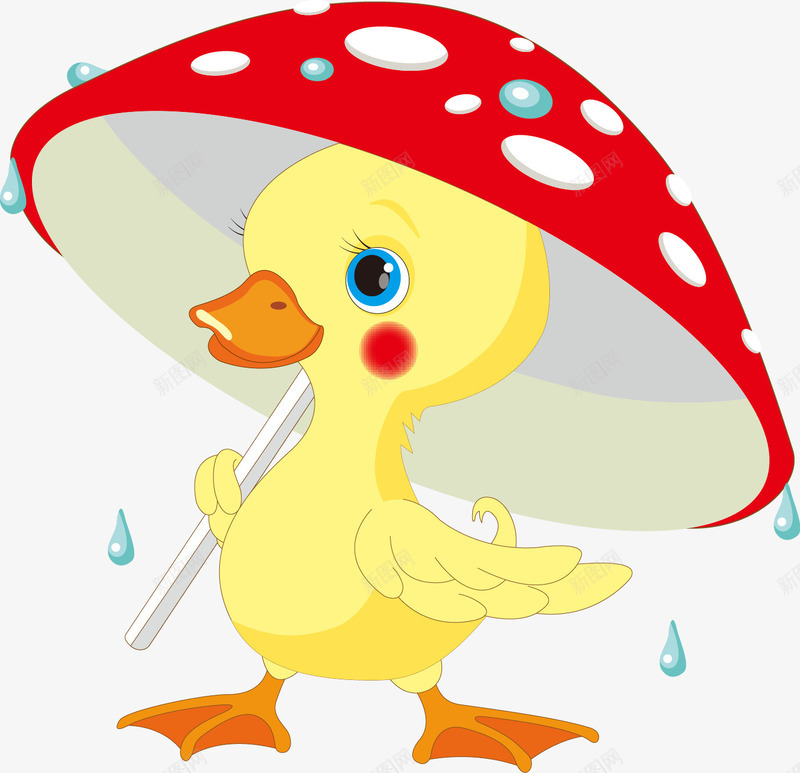 手绘卡通鸭子雨伞图案png免抠素材_新图网 https://ixintu.com 卡通鸭子 手绘 雨伞图案