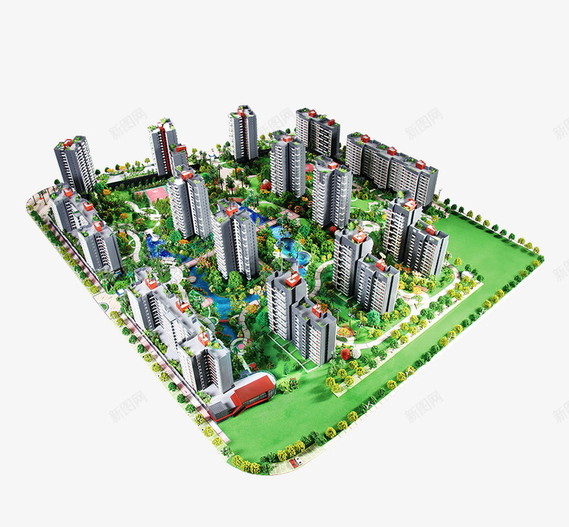 地产规划图png免抠素材_新图网 https://ixintu.com 城市规划 城市规划图 房地产 绿化 高楼