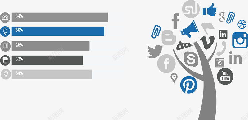 树形分类占比图矢量图ai免抠素材_新图网 https://ixintu.com 创意图表 商业策略 步骤流程图 销售策略 矢量图