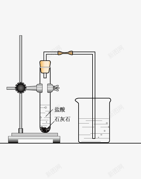 石灰石与盐酸反应png免抠素材_新图网 https://ixintu.com 化学实验 烧杯 石灰石与盐酸反应 经典实验 试管