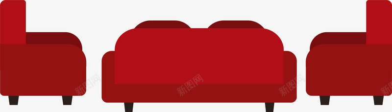 红色简约沙发装饰图案png免抠素材_新图网 https://ixintu.com 免抠PNG 沙发 简约 红色 装饰图案