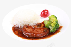 鹅肝煎鹅肝法式鹅肝配米饭套餐高清图片