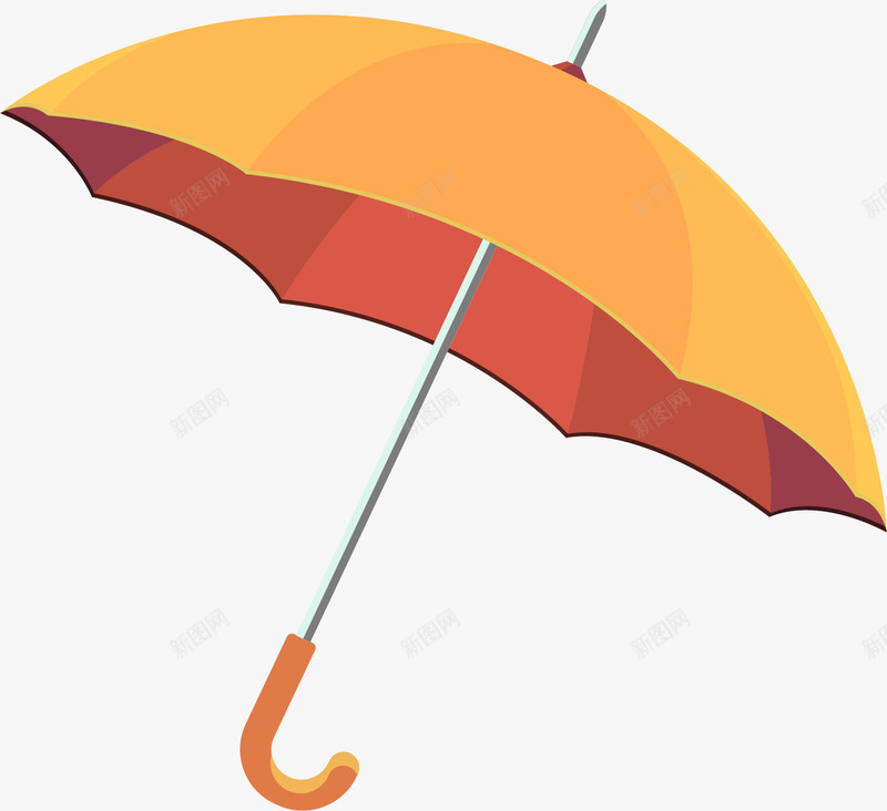 手绘黄色雨伞矢量图ai免抠素材_新图网 https://ixintu.com 手绘 雨具 黄色雨伞 矢量图