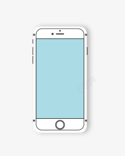 手机描边蓝色手机线描图案图标高清图片
