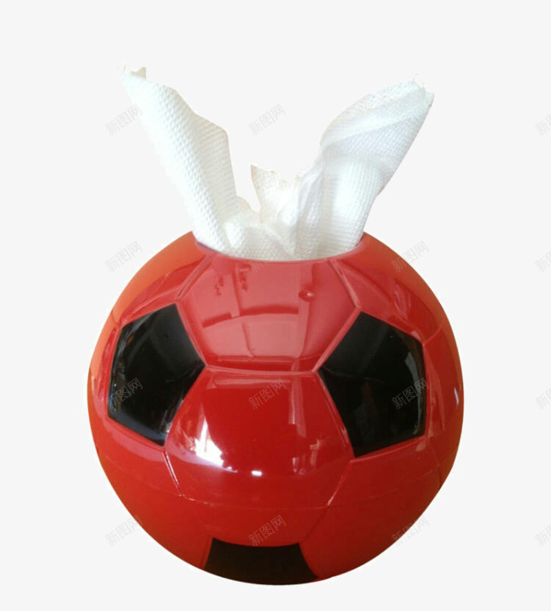 红色足球纸巾盒png免抠素材_新图网 https://ixintu.com 产品实物 抽纸 红色 纸巾盒 足球
