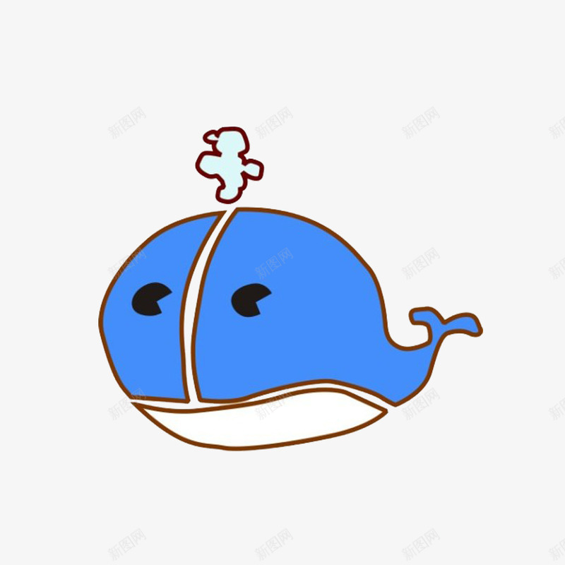 卡通形象海豚简笔画psd免抠素材_新图网 https://ixintu.com 卡通 小动物 海豚 鱼