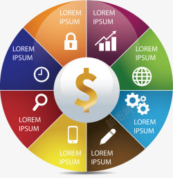 商务圆盘金融彩色圆盘分类标签高清图片