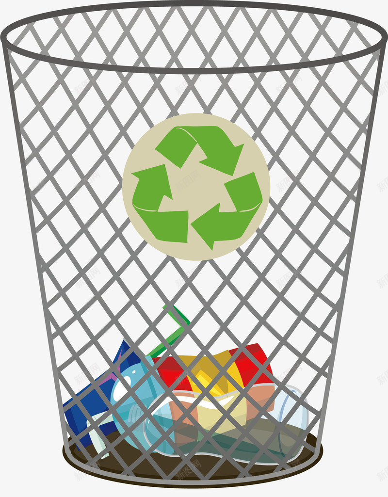 可回收垃圾png免抠素材_新图网 https://ixintu.com 可回收垃圾 垃圾分类 垃圾桶