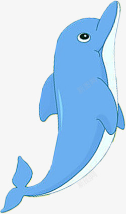 蓝色卡通海豚可爱素材