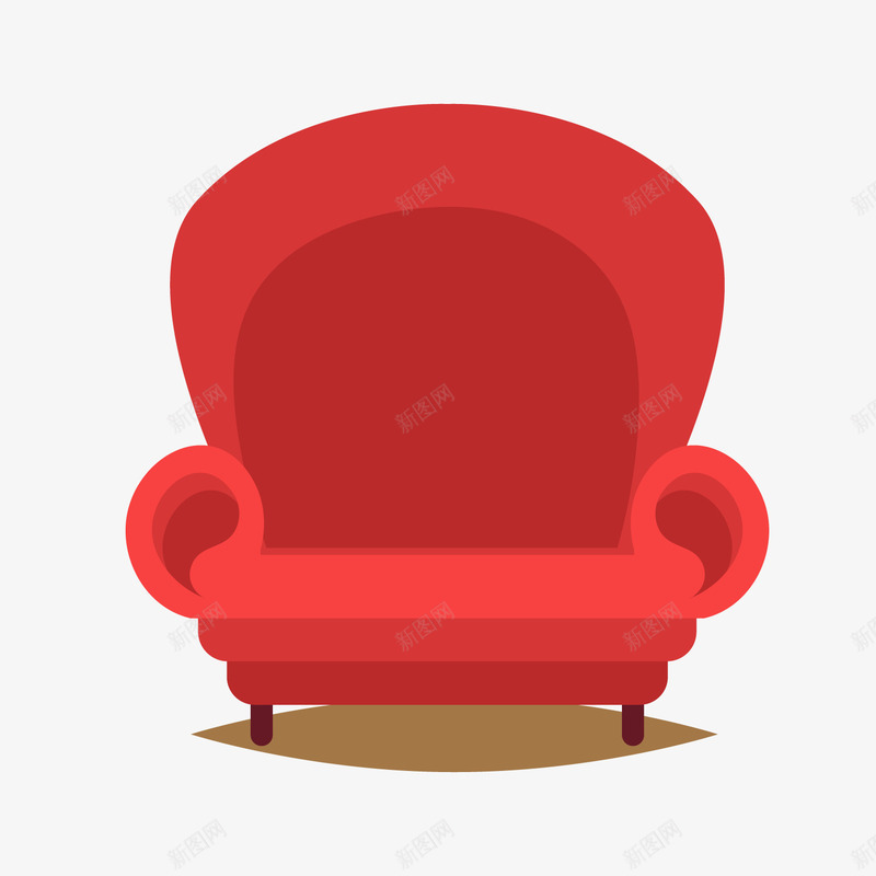 红色沙发家具png免抠素材_新图网 https://ixintu.com 卡通家具 卡通沙发 红色沙发 背景装饰