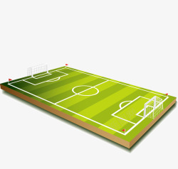 一个足球场一个立体绿色足球场矢量图高清图片
