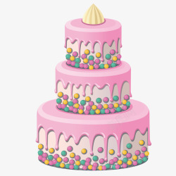 粉色三层蛋糕矢量图素材