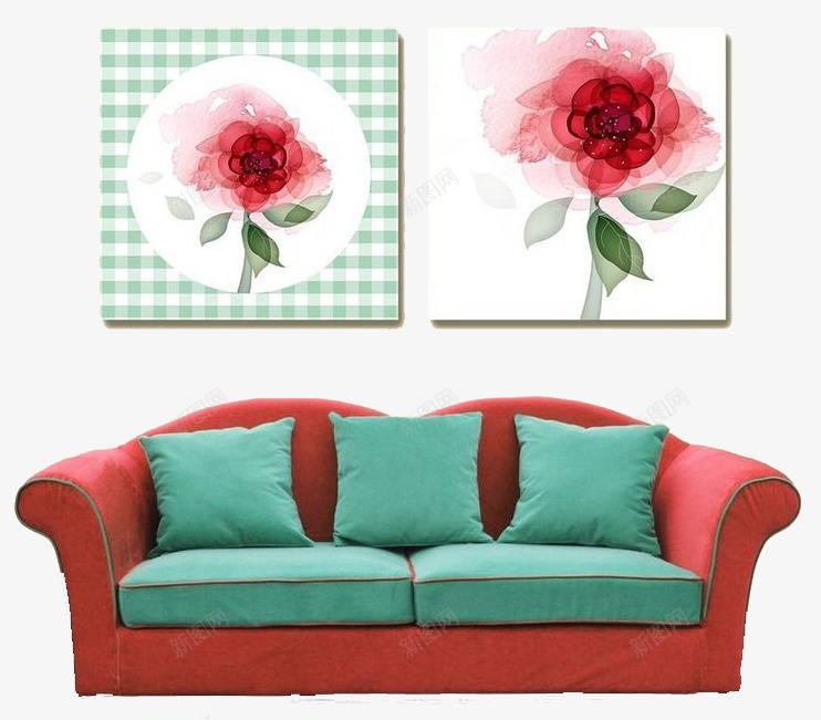 房间沙发png免抠素材_新图网 https://ixintu.com 墙纸图片 手绘花朵素材 沙发