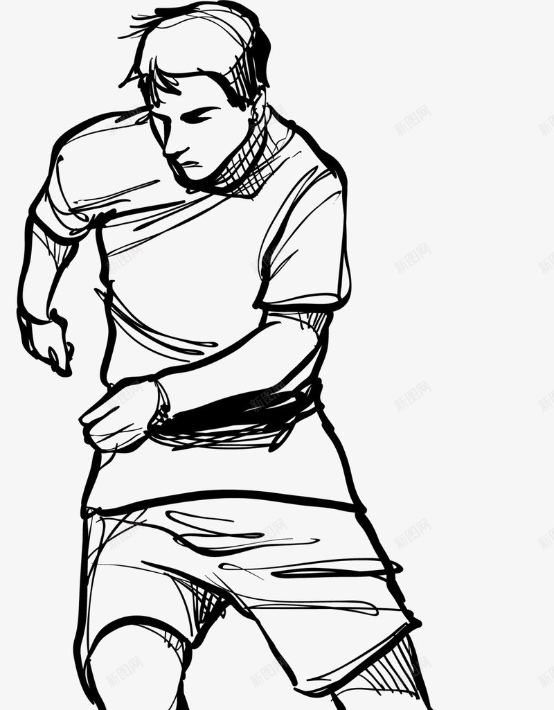 黑色线条足球男人png免抠素材_新图网 https://ixintu.com 健康 强身健体 线条小人 足球男人 踢足球 运动健身 锻炼