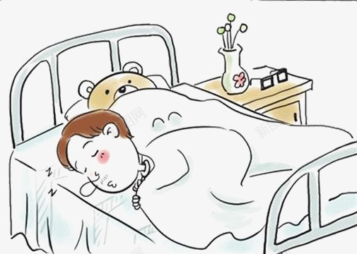 睡觉的男人png免抠素材_新图网 https://ixintu.com 床 桌子 熊 眼镜 睡着了的人 花瓶
