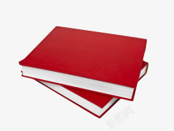 红色皮质红色皮质较厚堆起来的书实物高清图片