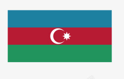 阿塞拜疆国旗矢量图素材