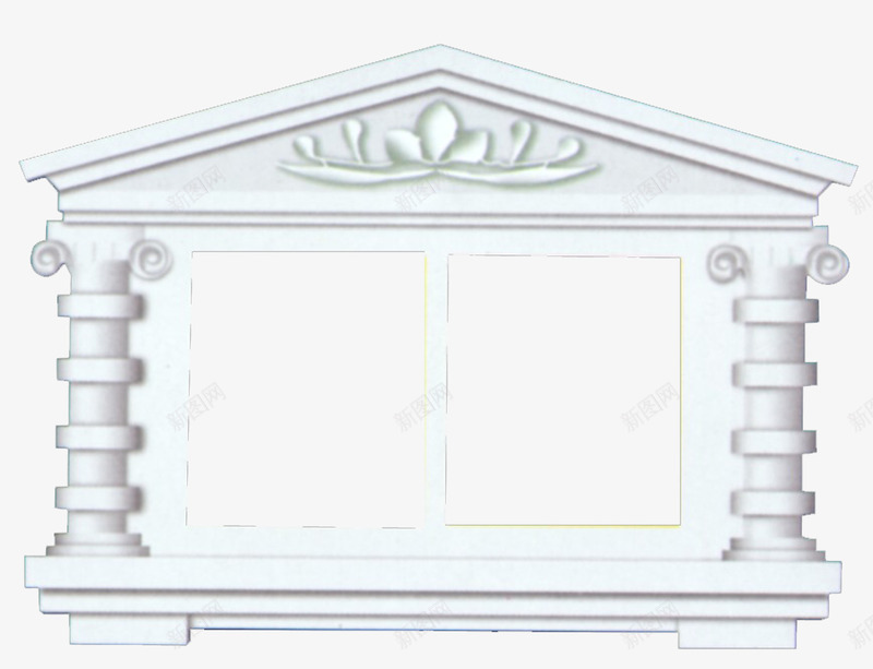 雕花欧式石膏窗png免抠素材_新图网 https://ixintu.com 免抠图 方形 欧式 白色 石膏 窗 素材 雕花