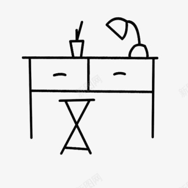 简笔画之桌椅图标图标