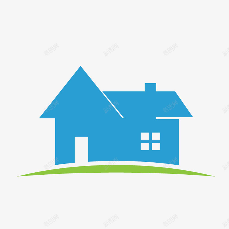 蓝色房屋地产logo图标png_新图网 https://ixintu.com 地产logo 地产房屋标签 地产标志