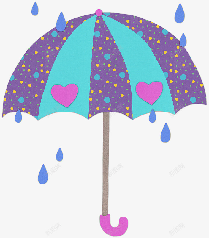 手绘可爱卡通雨伞插图png免抠素材_新图网 https://ixintu.com 下雨插图 卡通 卡通插画 可爱 手绘 波点雨伞 雨伞