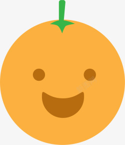 微笑橘子橙色扁平微笑橘子高清图片