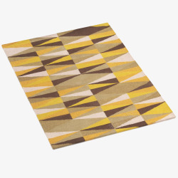 黄色方形北欧地毯素材