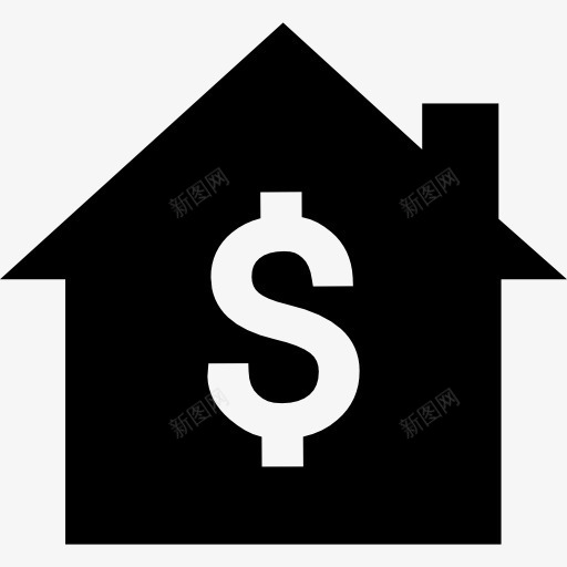 房子的价值图标png_新图网 https://ixintu.com 建筑 房地产 美元符号 钱家
