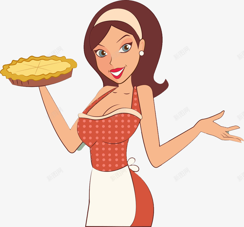 美女与美食png免抠素材_新图网 https://ixintu.com 制作蛋糕 厨师 女人 女孩 甜点师 美食 蛋糕 食物 高点