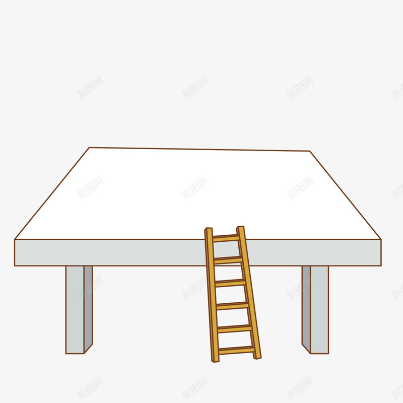 靠在桌子上的梯子png免抠素材_新图网 https://ixintu.com 方桌 桌子 梯子